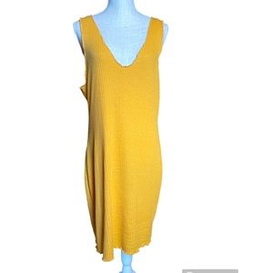 Shein Sleeveless Yellow Ribbed Dress/Cover Up